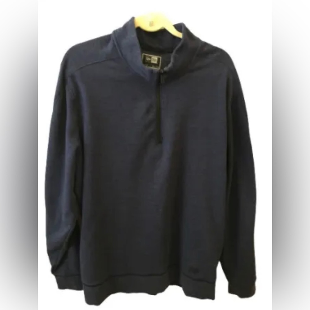 New Era Men's Fleece Sweatshirt Size 2XL / 2TG Blue Long sleeve 1/4 zip